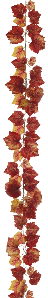 Weinlaubgirlande 190cm Farbe: burgund-goldgelb