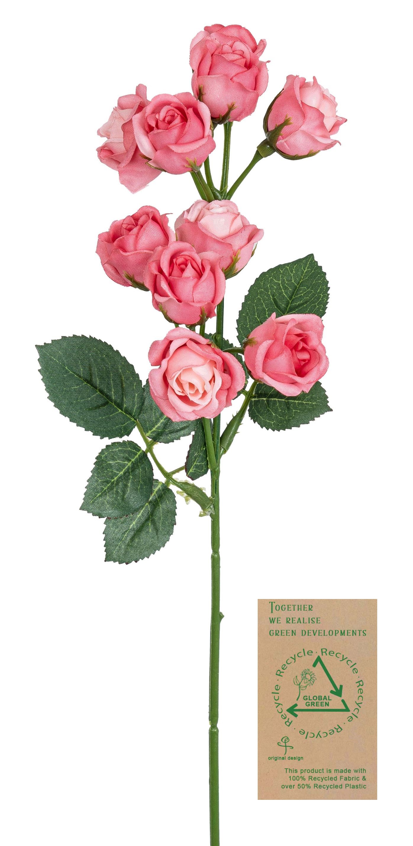 Minirosenzweig RE x 10 35cm Blütenkopf Ø ca. 2cm Farbe: malve
