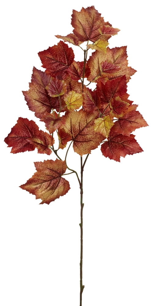 Weinlaubzweig 3-fach 70cm Farbe: burgund-goldgelb