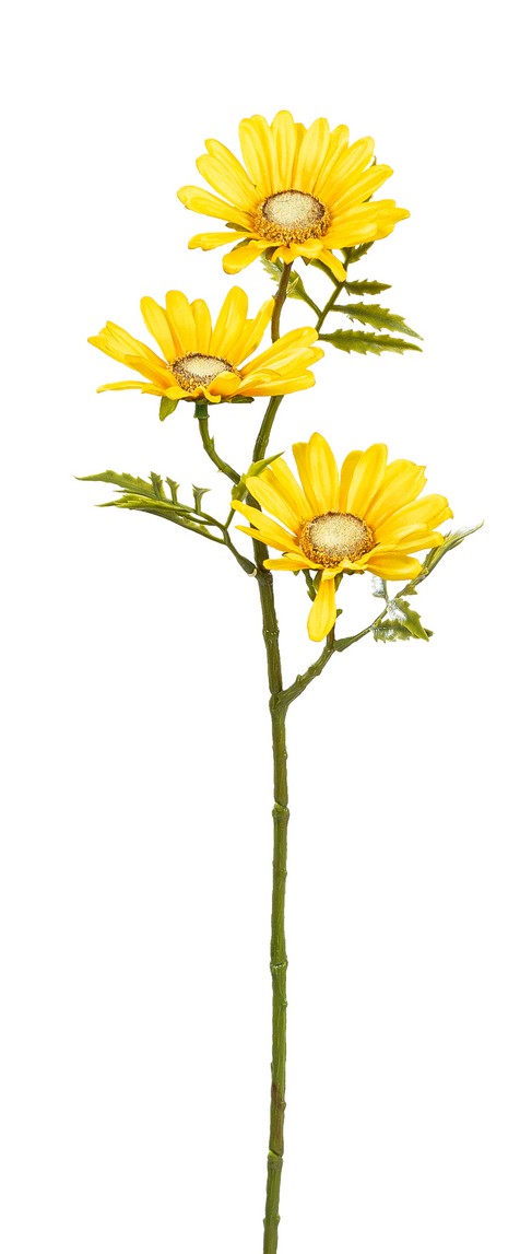Margeritenzweig x 3 44cm Blütenkopf Ø ca. 7cm Farbe: gelb