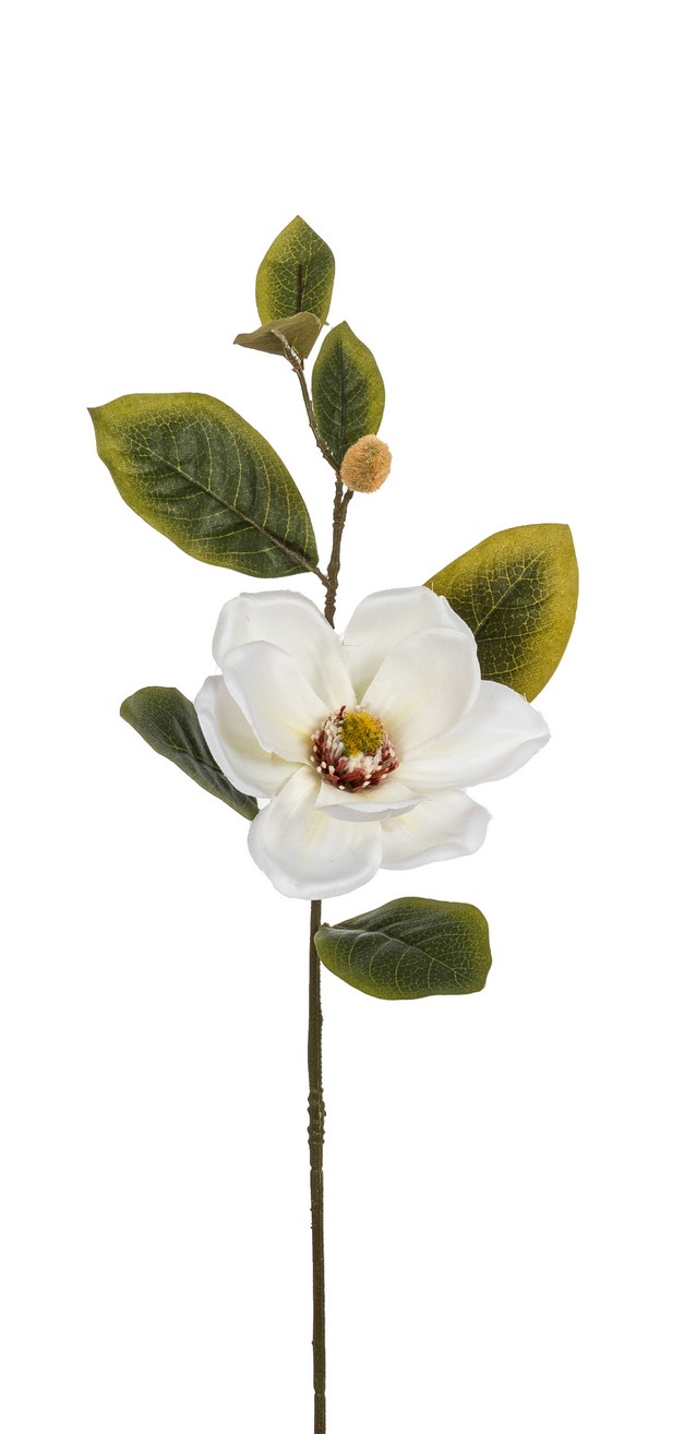 Magnolienzweig x 2 63cm Blütenkopf Ø ca. 12cm Farbe: elfenbein