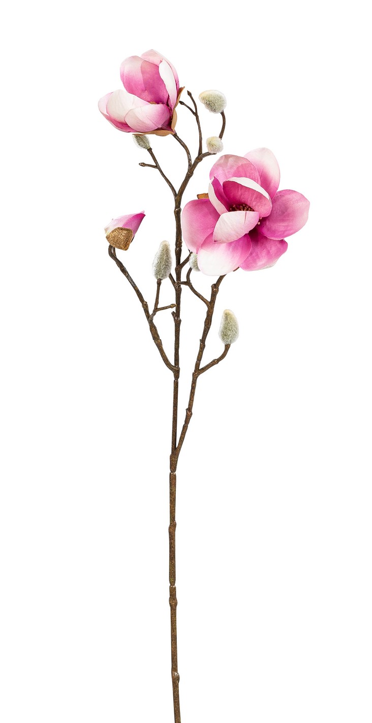 Magnolienzweig x 3 54cm Blütenkopf Ø ca. 6/10cm Farbe: rosé-weiß